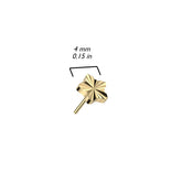 Pair of Implant Grade Titanium Rose Gold PVD Dainty Ridged Star Threadless Push In Earrings With Flat Back